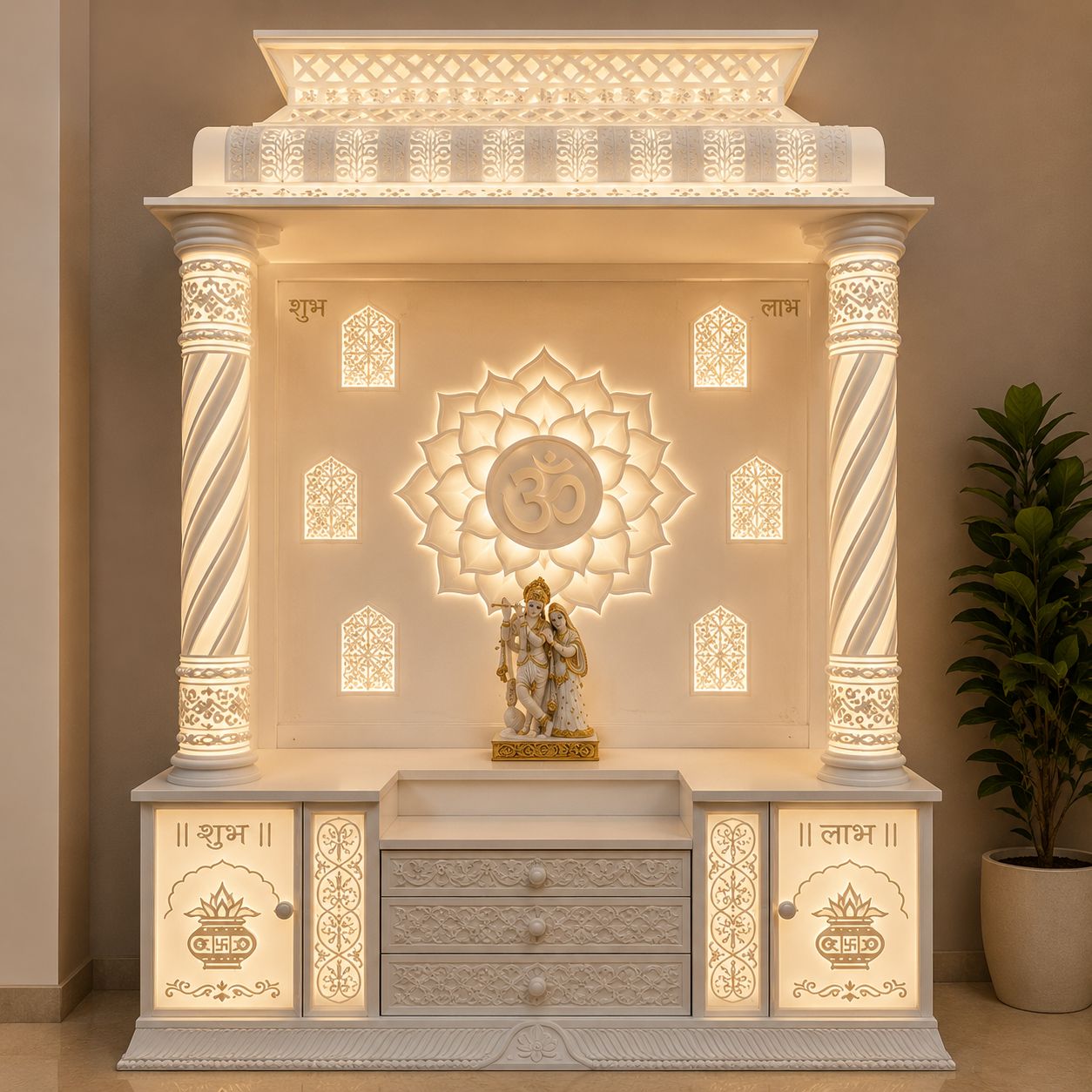 Corian Radha Krishna Mandir - Corian Temple by OM ART and CRAFT