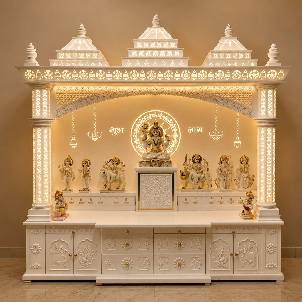 Luxury Marble Devi Devta Mandir - Marble Temple by OM ART and CRAFT