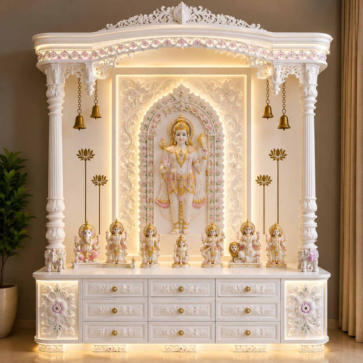 Luxury Corian Vishnu Narayan Mandir