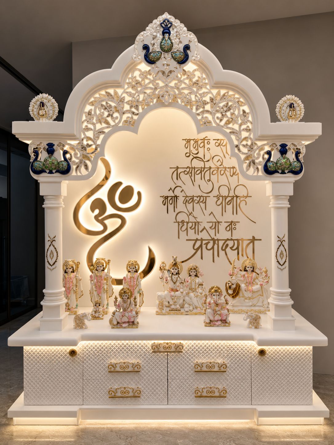 Luxury Marble Devi Devta Om Mandir