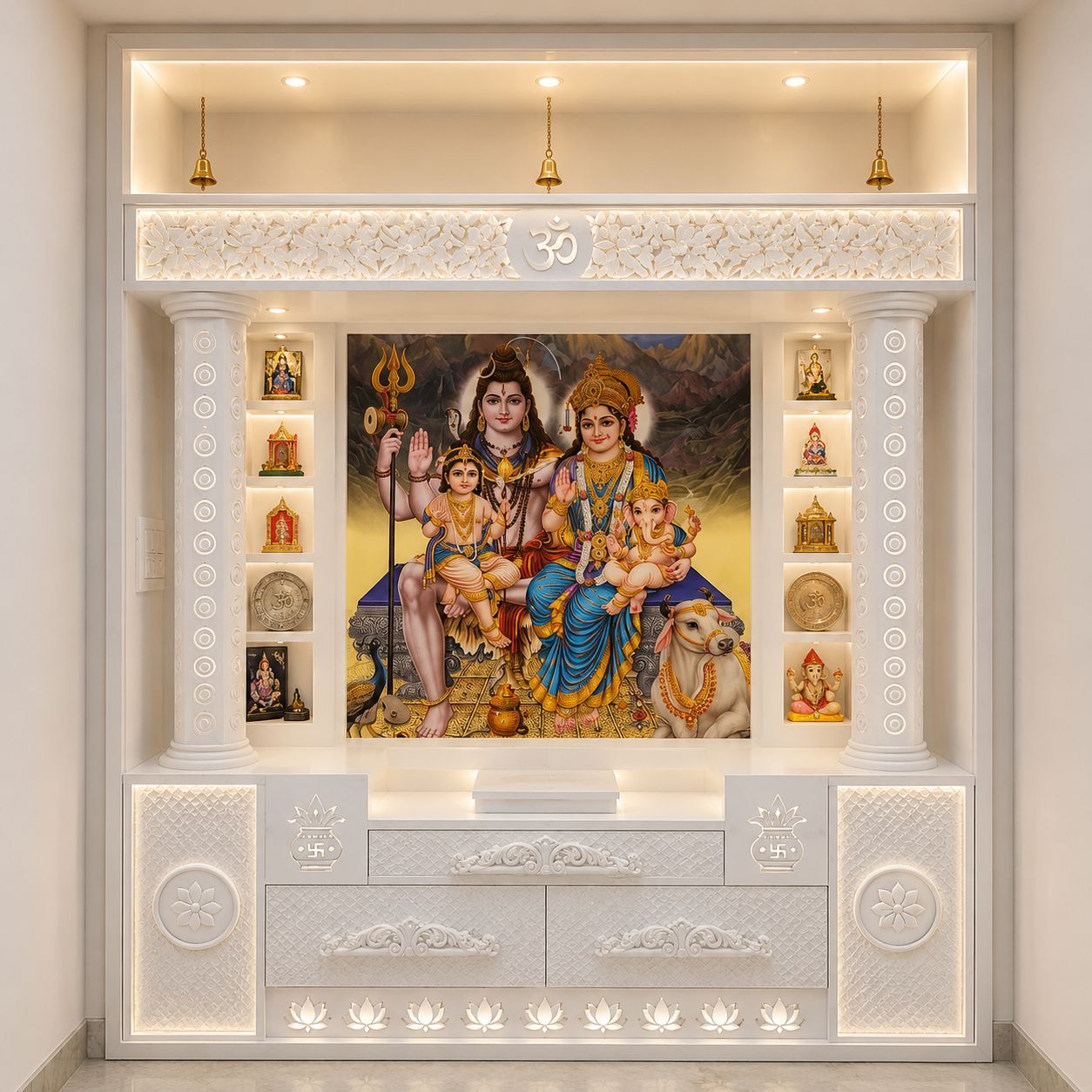 Shiv Parivar Mandir in Home Corian
